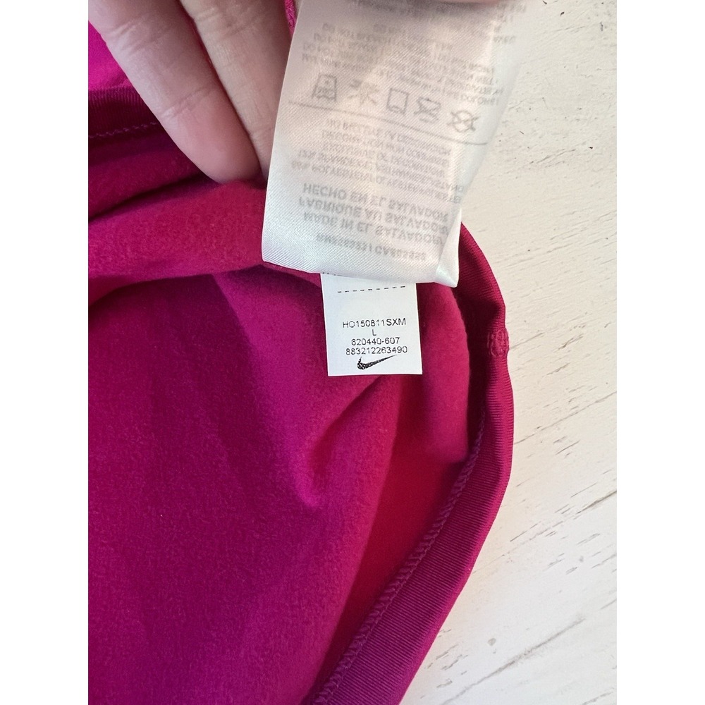 Nike Pro Dri-FIT Womens Half Zip Pullover Pink Long Sleeve Thumbhole L - Picture 4 of 5